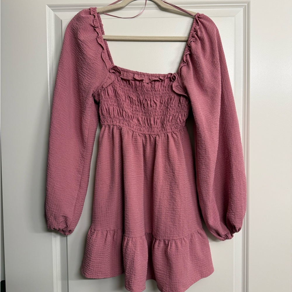 Altar'd State Pink Ruffled Mini Dress
